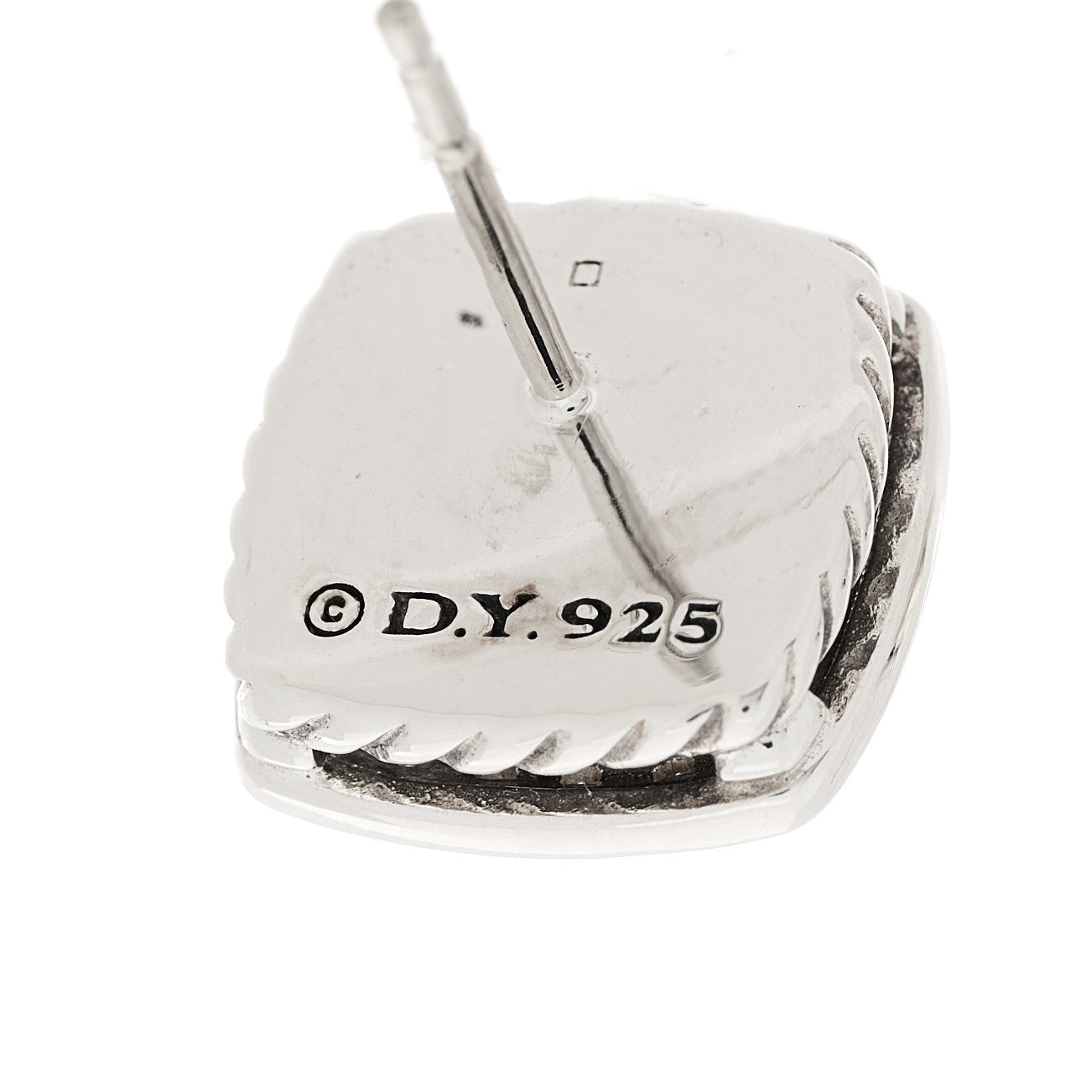 David Yurman Sterling Silver Diamond Black Onyx 7mm Albion Earrings 3 of 3