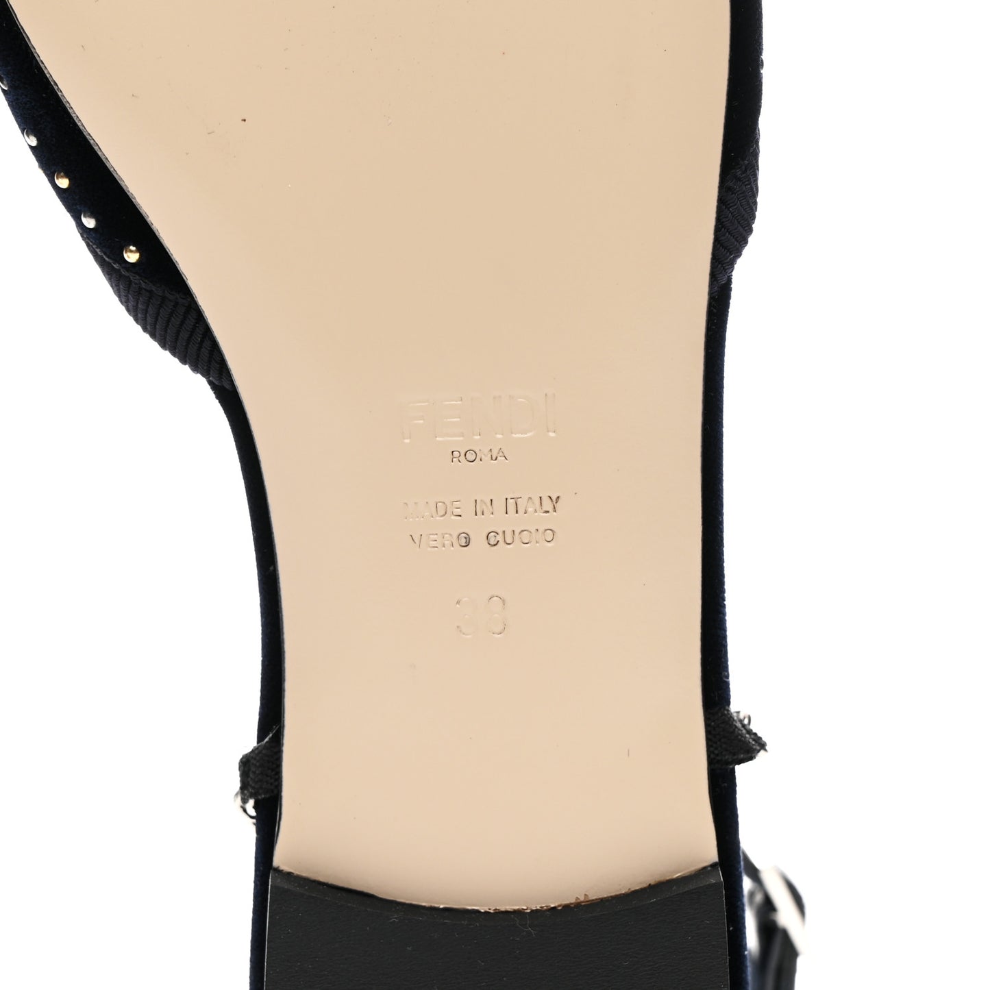 Velluto Studded Colibri Lite Slingback Ballerina Flats 38 Blue Notte