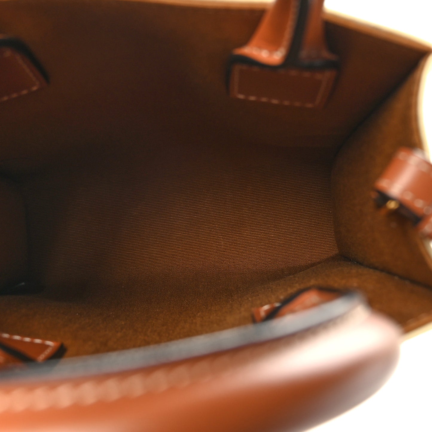 Triomphe Canvas Calfskin Mini Vertical Cabas White