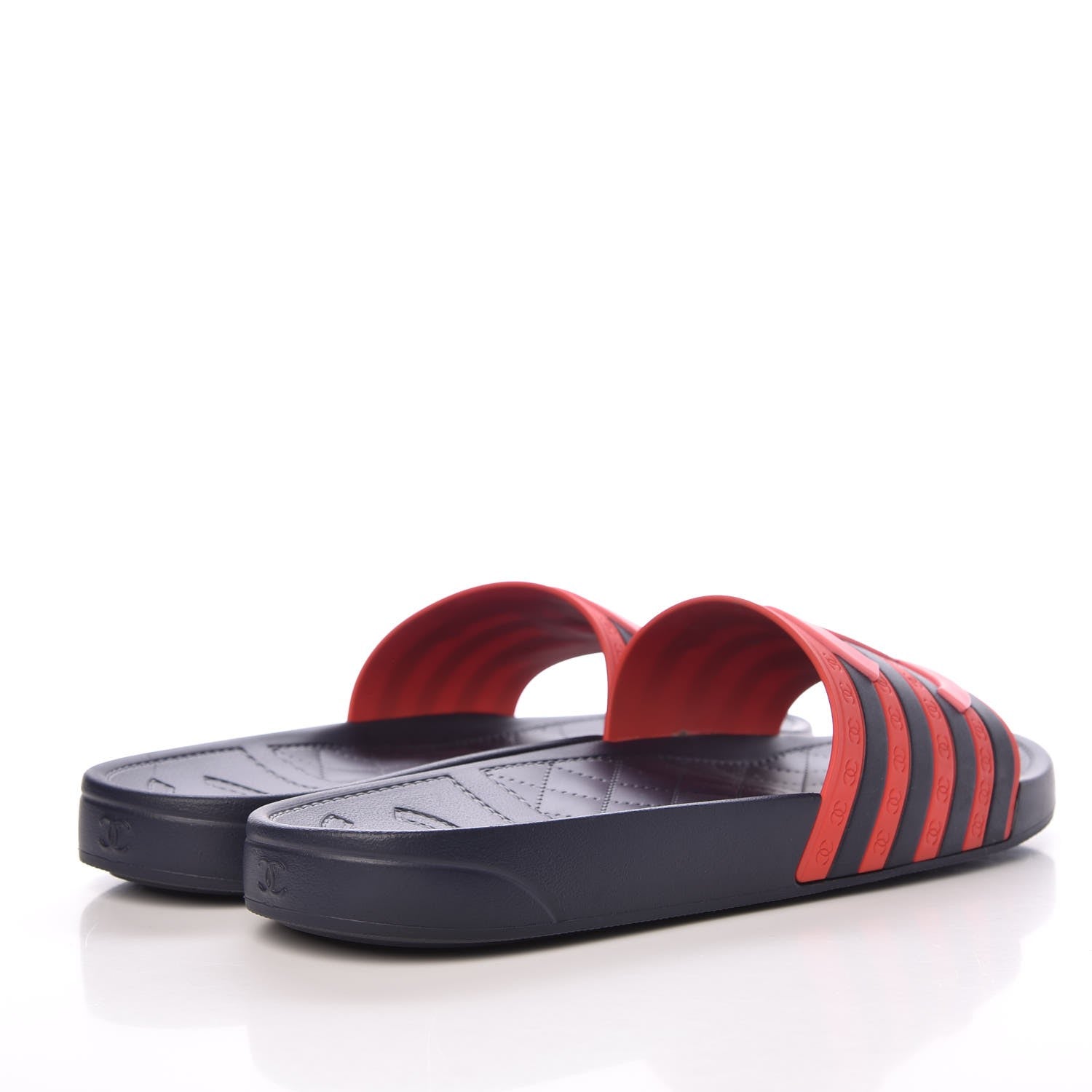Chanel Rubber CC Flat Slide Sandals 41 Pink Red 4 of 10