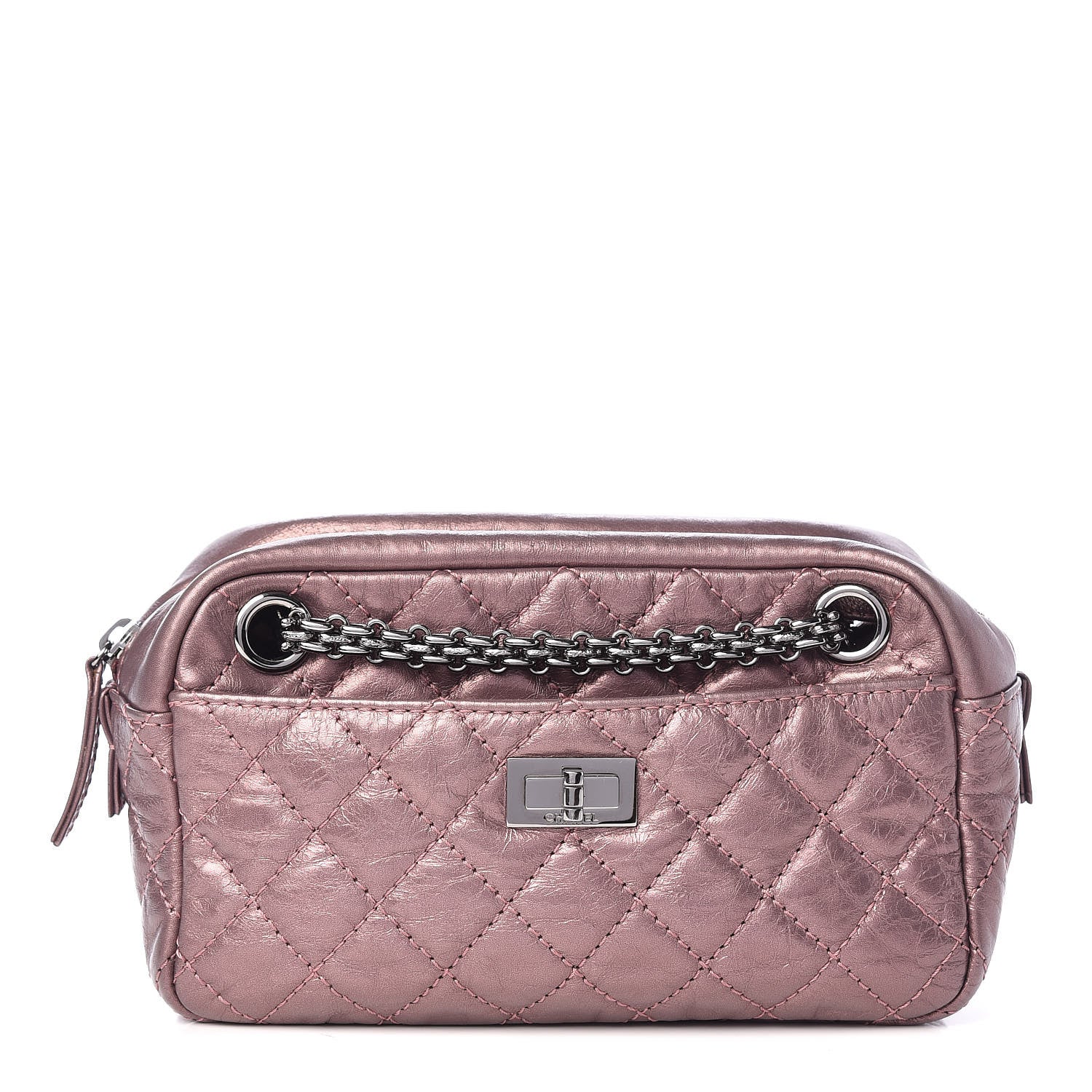 Chanel Metallic Aged Calfskin Quilted Small Reissue Camera Case Rose Fonce 1 of 10