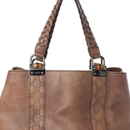 Gucci Calfskin Medium Bamboo Bar Tote Bag Brown 6 of 8
