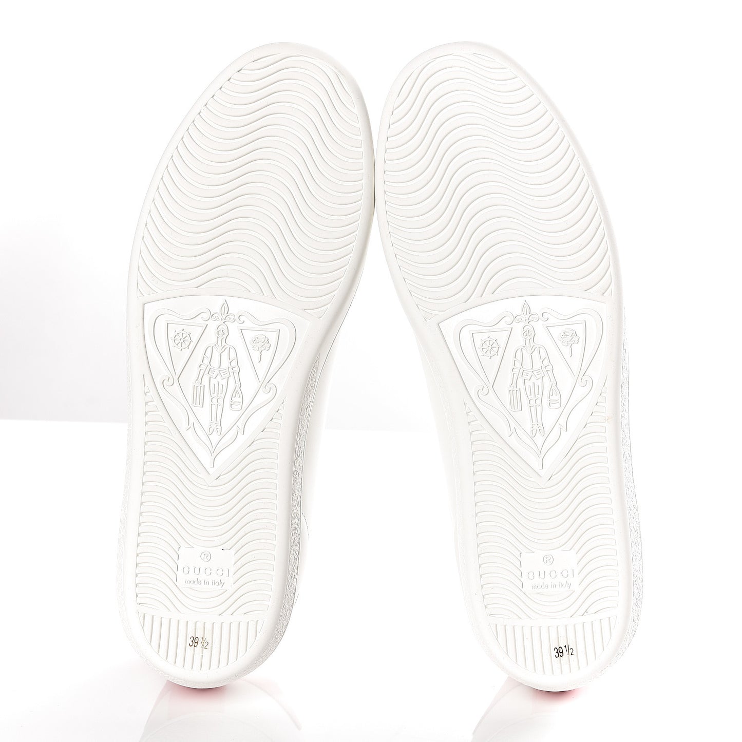 Calfskin Interlocking G Perforated Womens Ace Sneakers 39.5 White Wild Rose