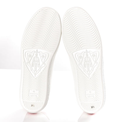 Gucci Calfskin Interlocking G Perforated Womens Ace Sneakers 39.5 White Wild Rose 7 of 11