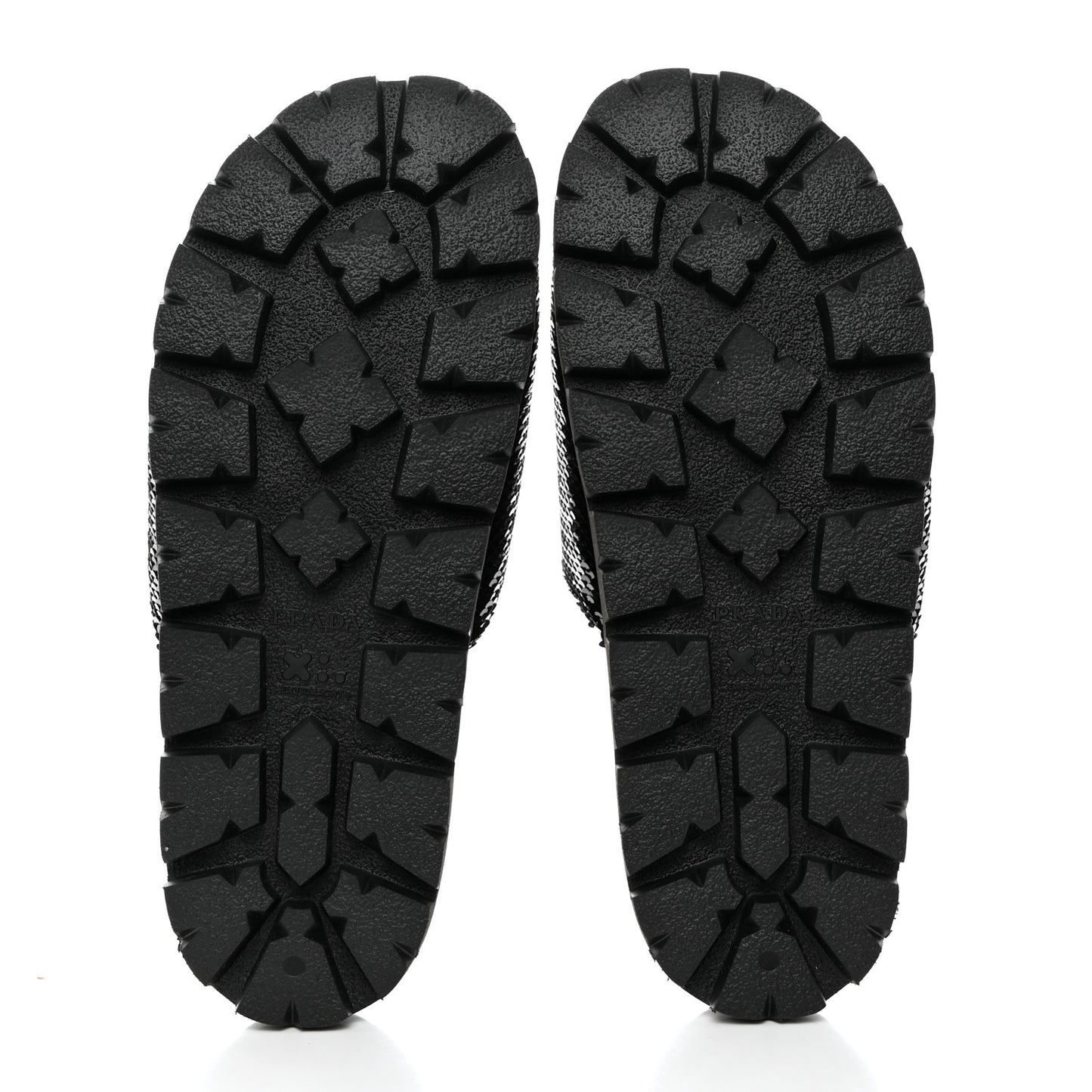 Paillettes Sequin Logo Slide Sandals 39 Black