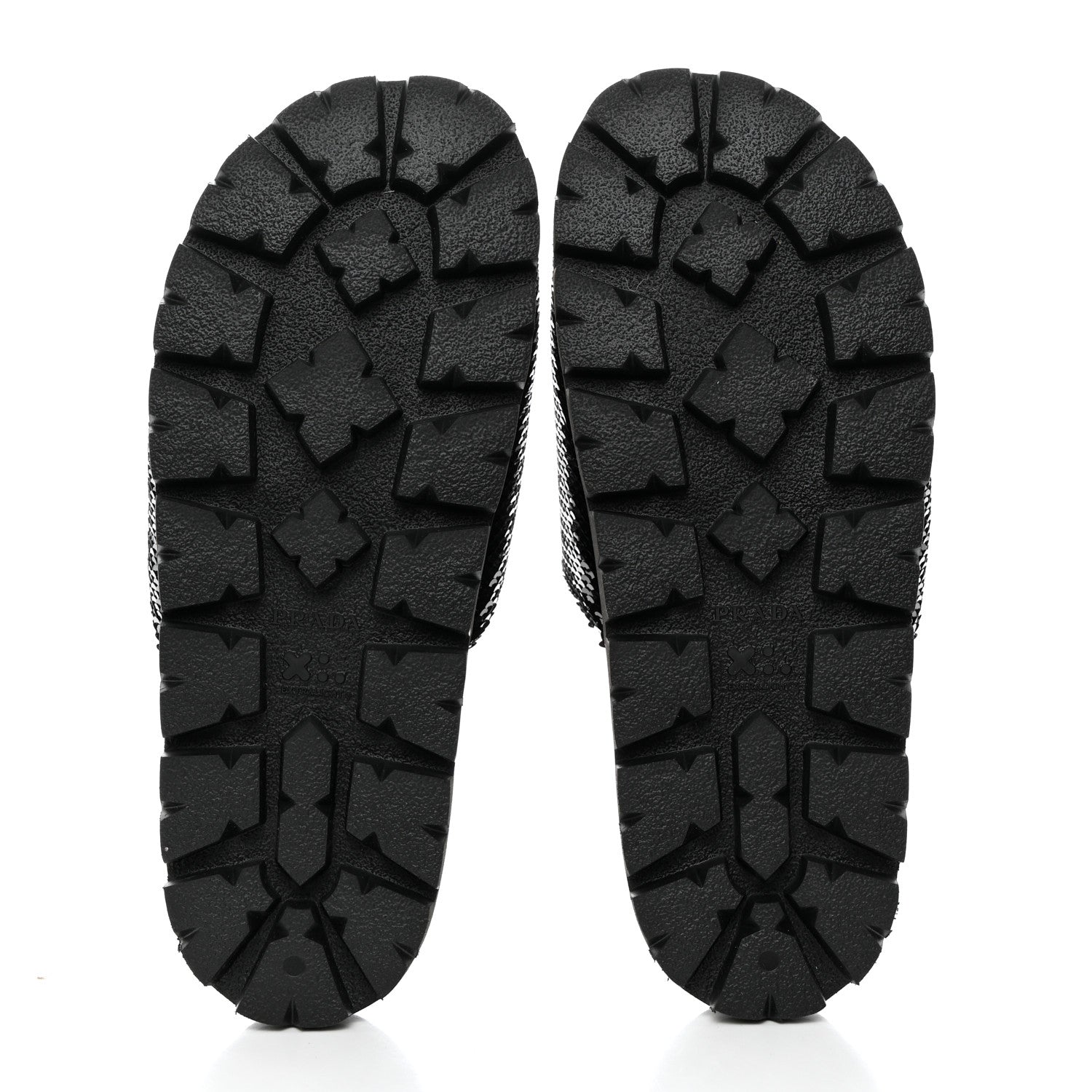 Prada Paillettes Sequin Logo Slide Sandals 39 Black 5 of 9