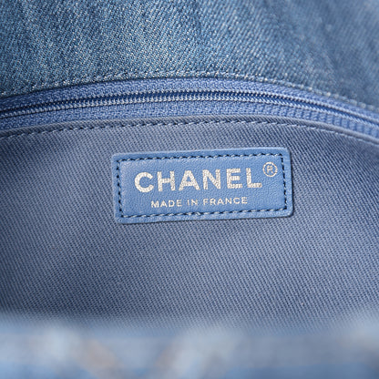 Chanel Denim Quilted Medium Distressed Single Flap Blue 5 of 10