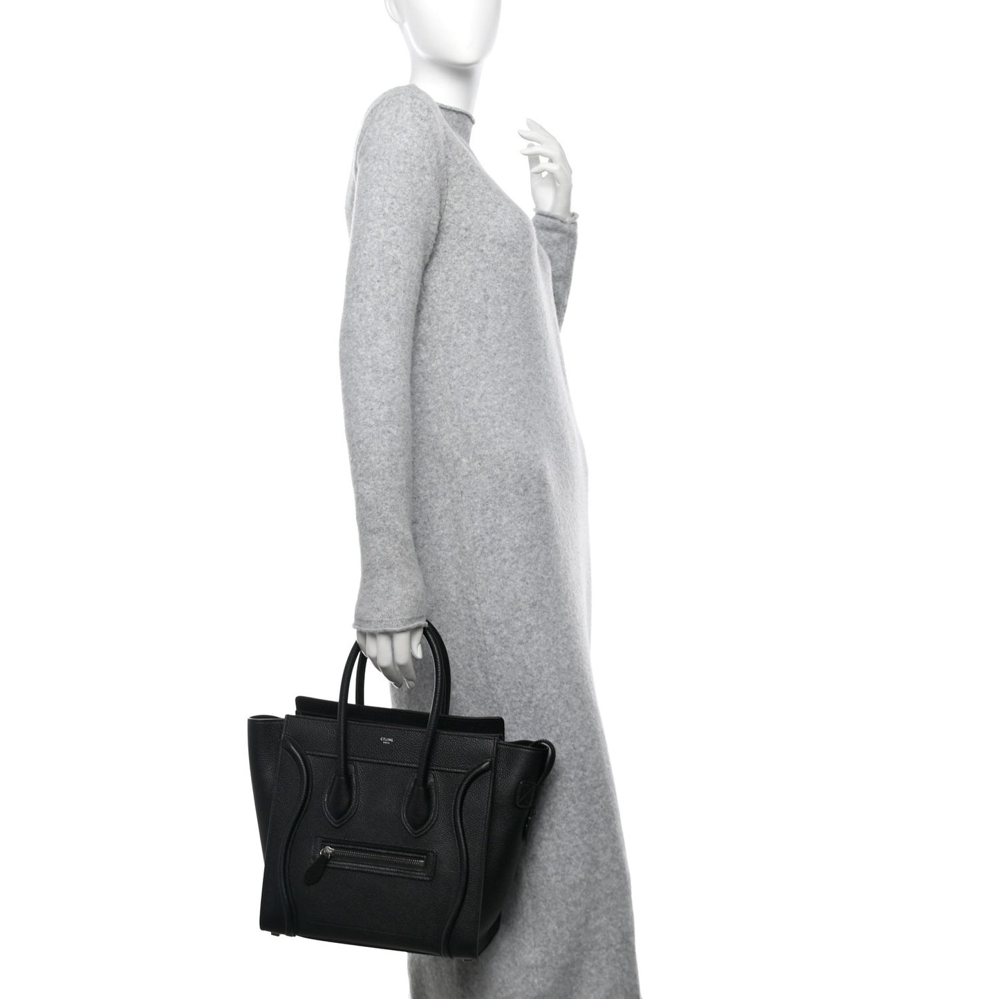 Drummed Calfskin Micro Luggage Black