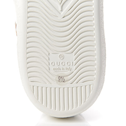 Gucci Calfskin Ayers Web Bee Star Embroidered Mens Ace Sneakers 9.5 White Green 7 of 10