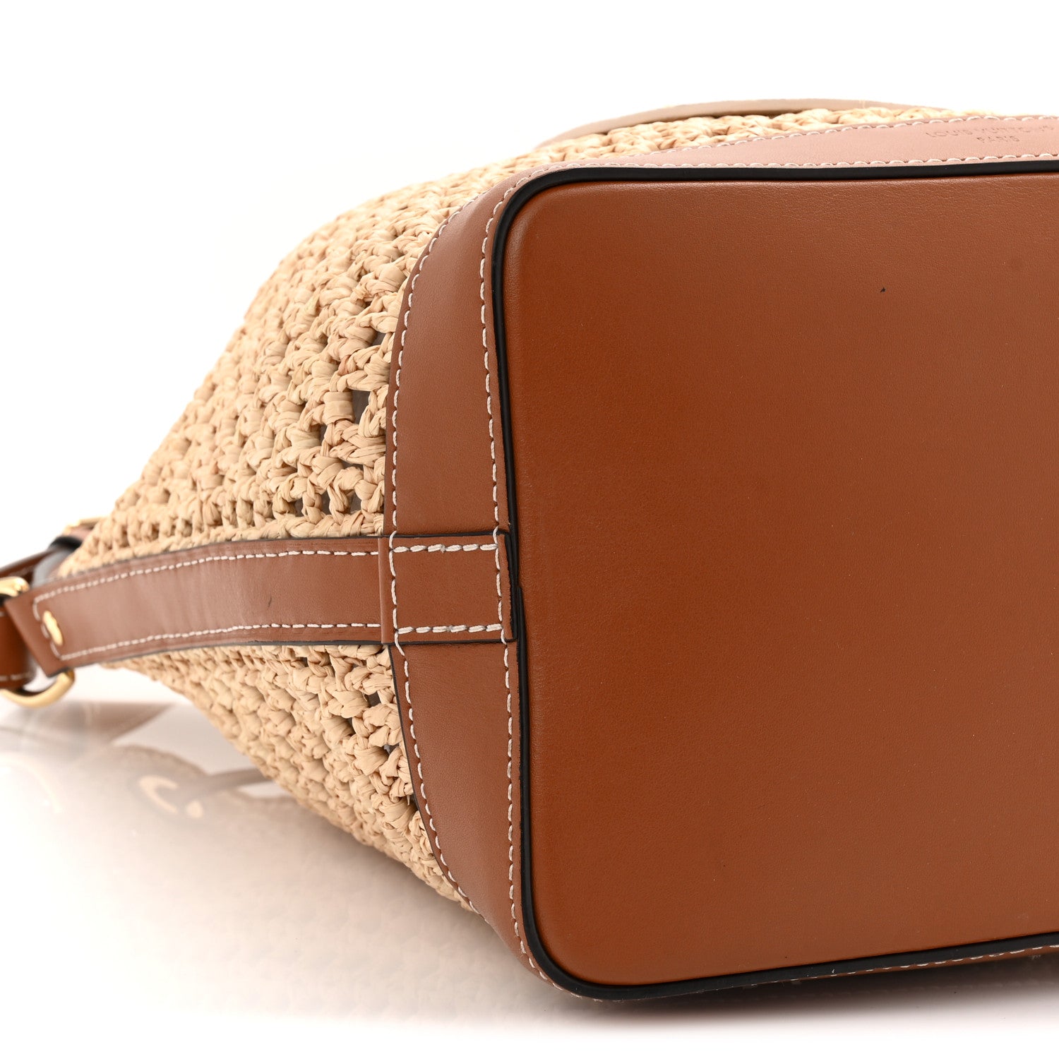 Louis Vuitton Raffia Calfskin Noe BB Natural Tan 8 of 9