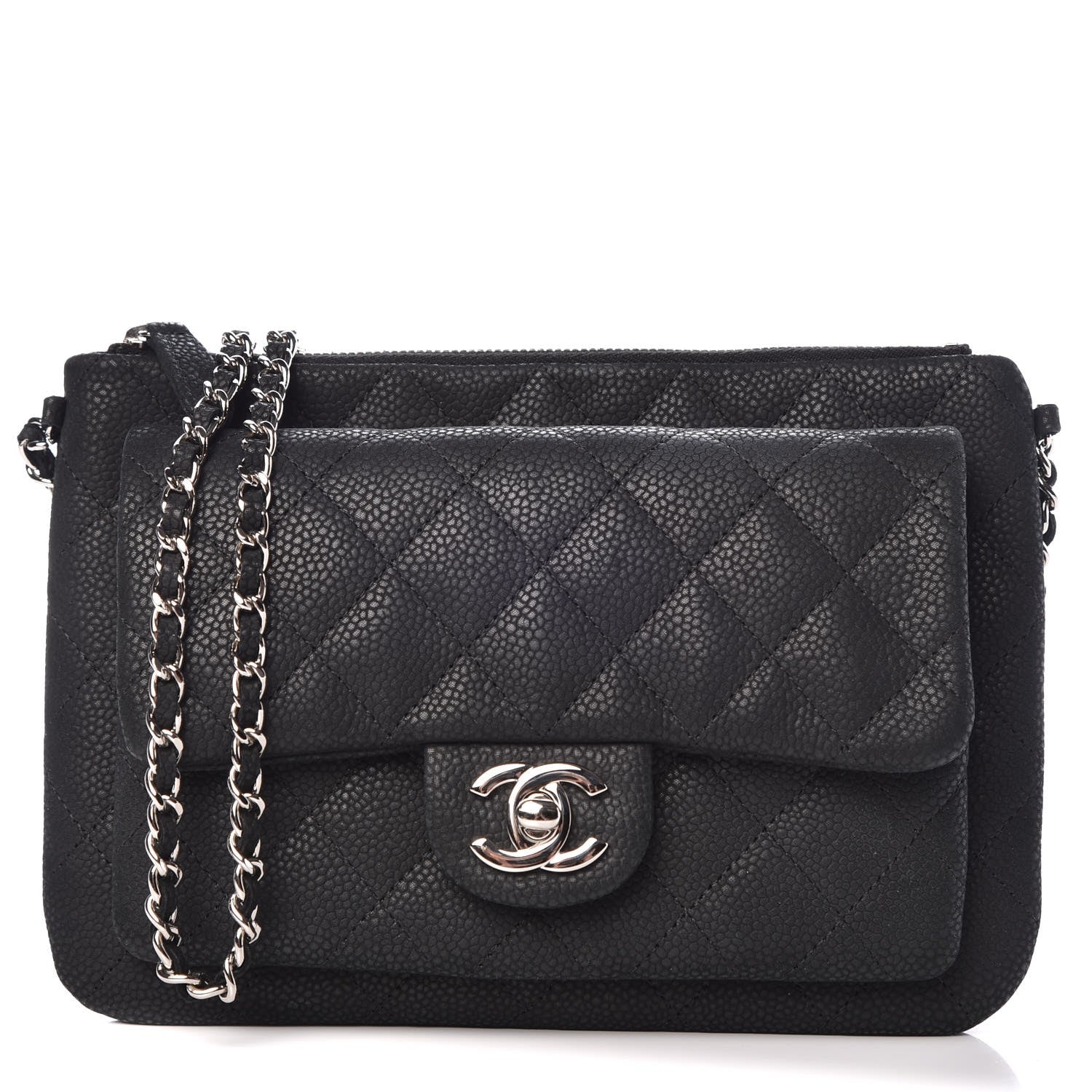 Chanel Iridescent Caviar Quilted Daily Zip Crossbody Bag Black 1 of 9