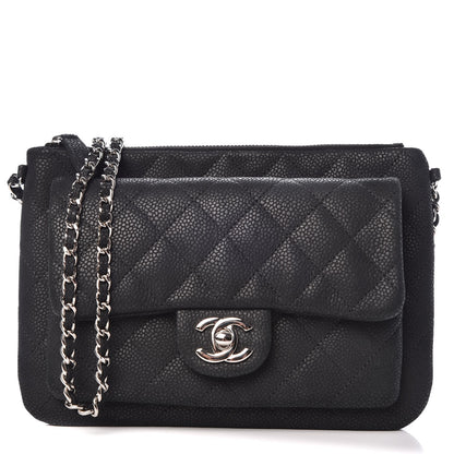 Chanel Iridescent Caviar Quilted Daily Zip Crossbody Bag Black 1 of 9