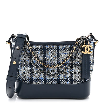 Chanel Tweed Calfskin Small Gabrielle Hobo Blue 1 of 10