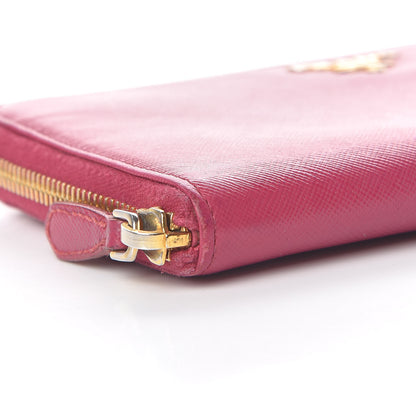 Prada Saffiano Zip Around Wallet Peonia 8 of 17