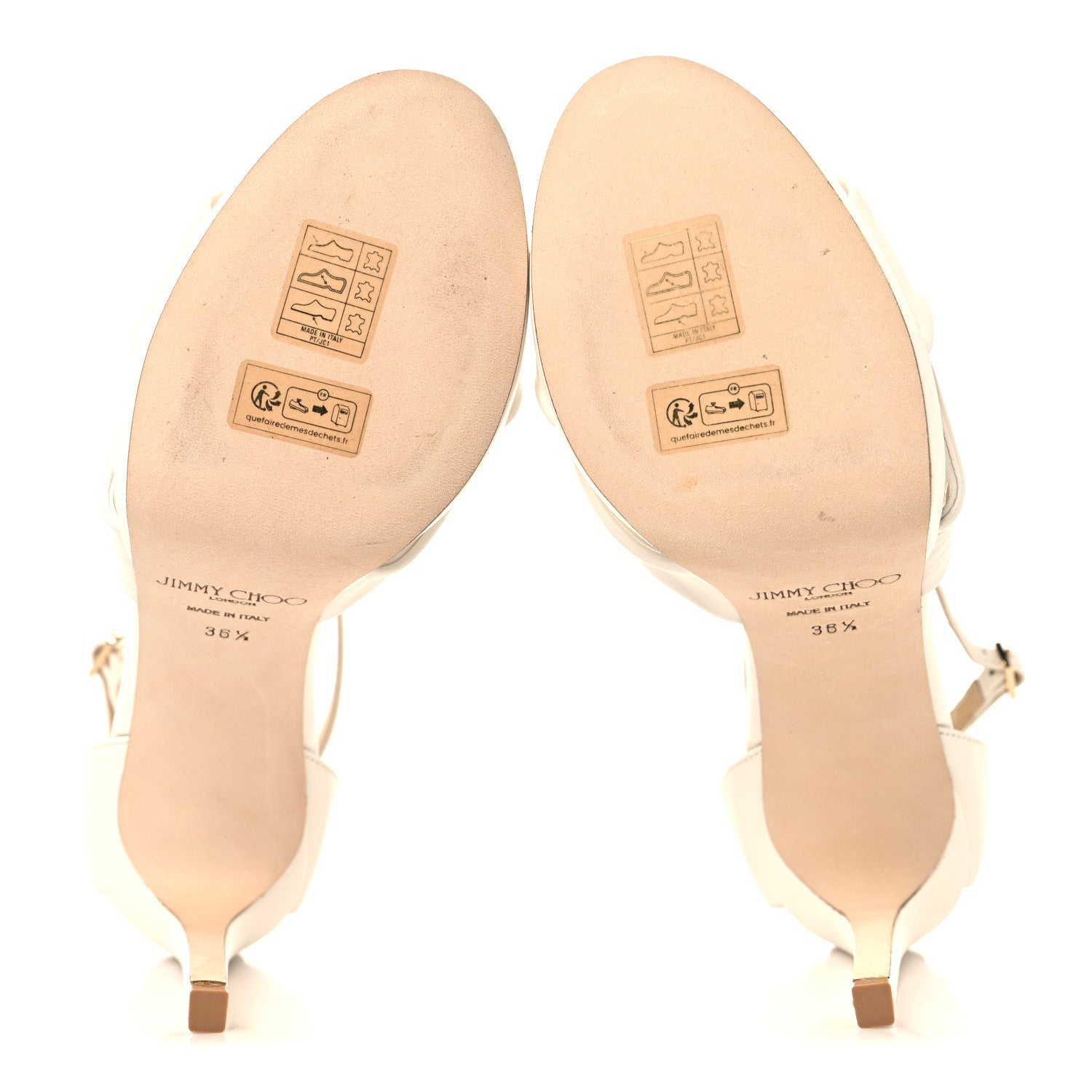 Jimmy Choo Nappa Rosie 100 Sandals 36.5 Milk 6 of 10