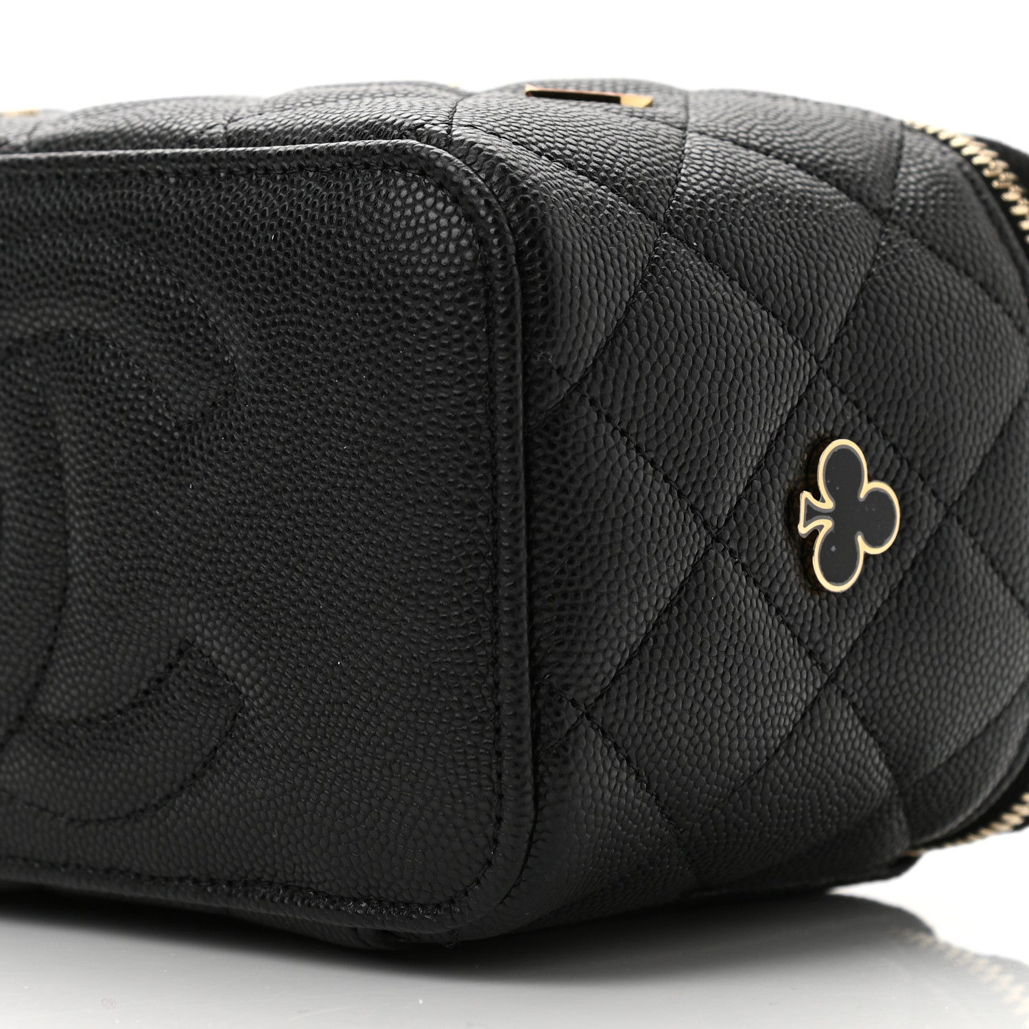 Chanel Caviar Quilted Enamel Coco Casino Small Vanity Case With Chain Black 10 of 12