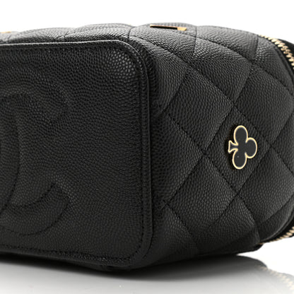 Chanel Caviar Quilted Enamel Coco Casino Small Vanity Case With Chain Black 10 of 12