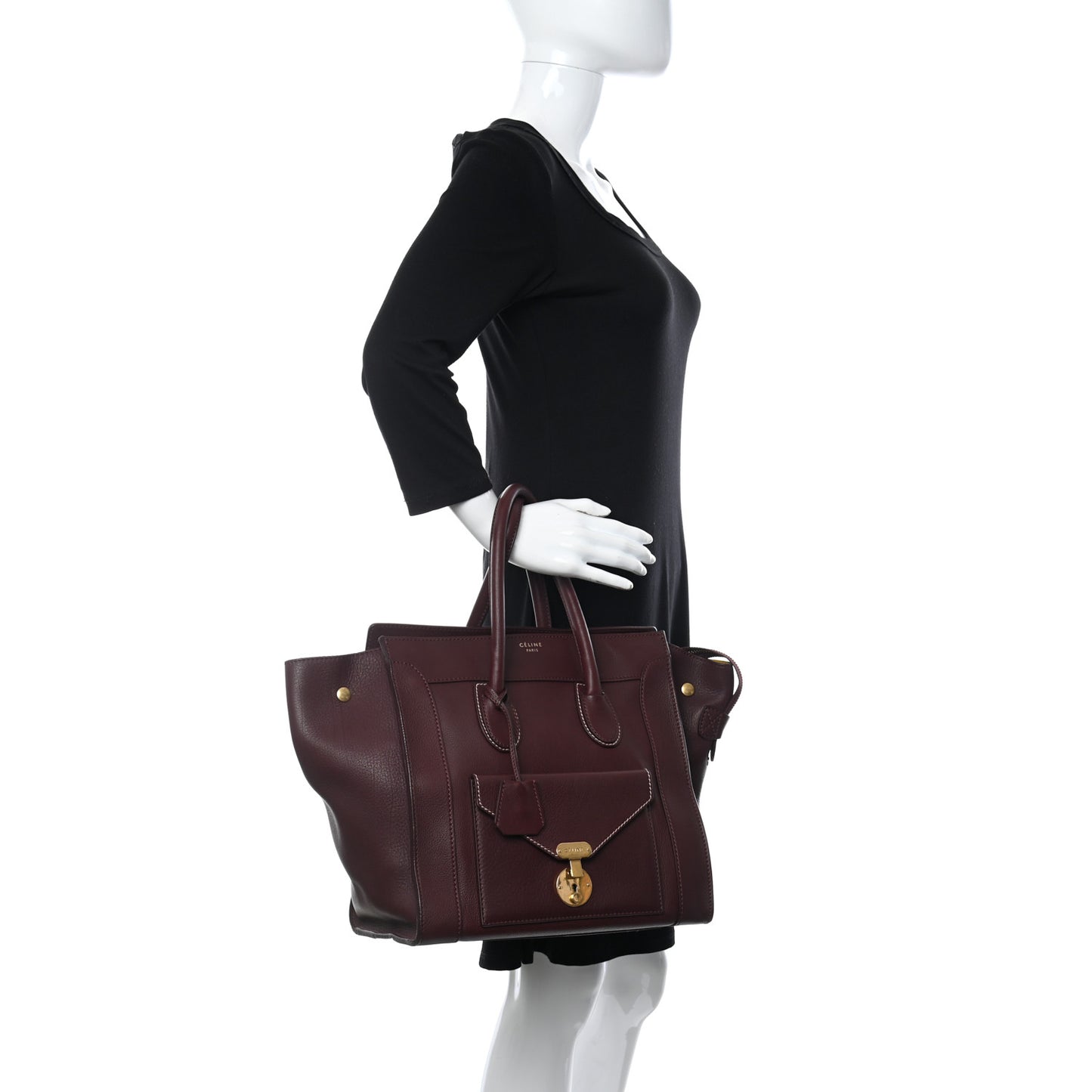 Smooth Calfskin Mini Envelope Luggage Burgundy