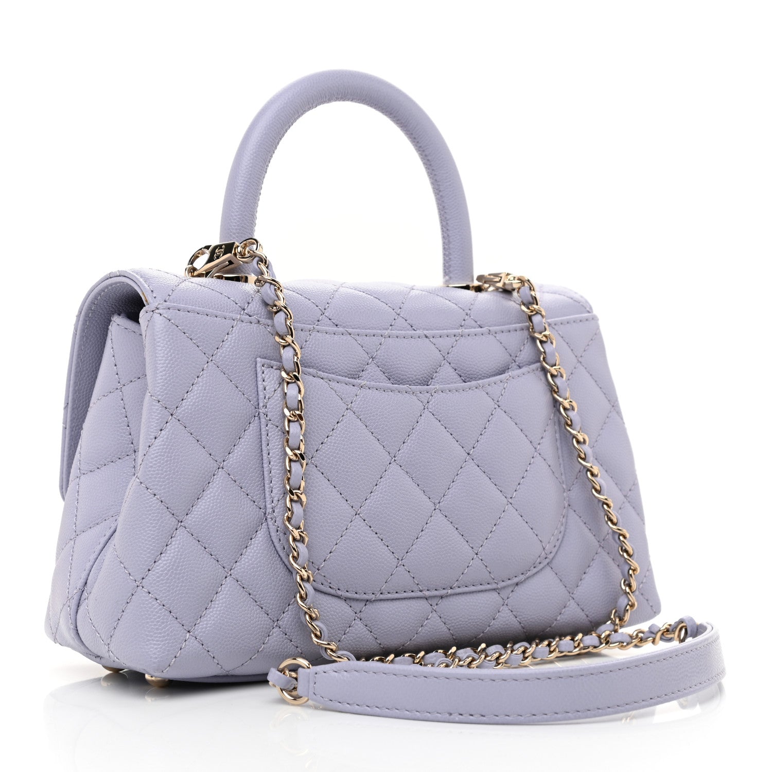 Chanel Caviar Quilted Mini Coco Handle Flap Light Purple 3 of 10