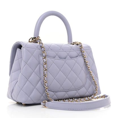 Chanel Caviar Quilted Mini Coco Handle Flap Light Purple 3 of 10