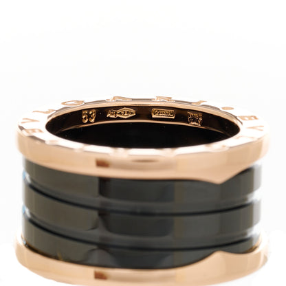 Bulgari 18K Rose Gold Black Ceramic B.Zero1 Four-Band Ring 53 6.25 5 of 6