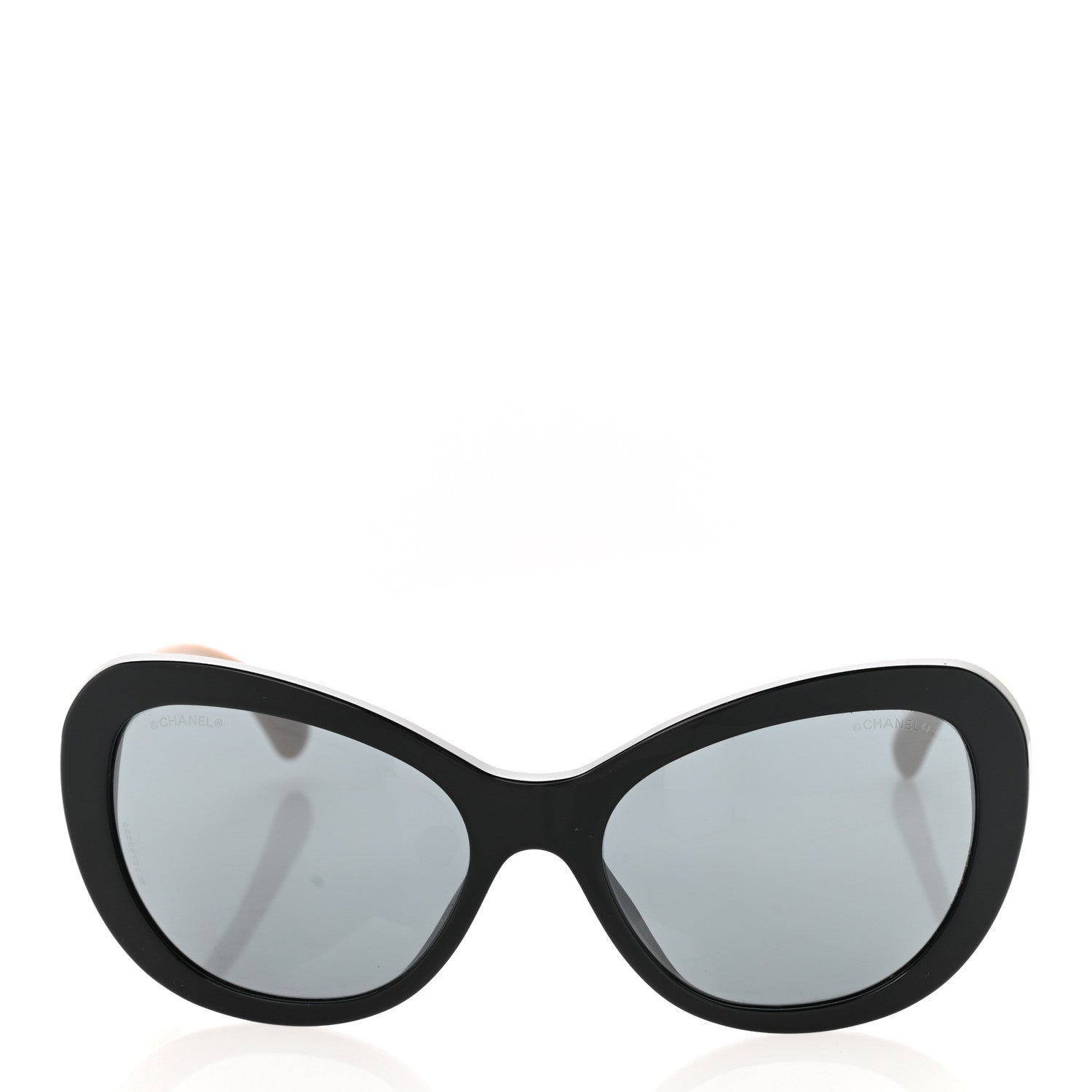 Chanel Acetate Cat Eye Sunglasses 5321 Black Beige 2 of 8