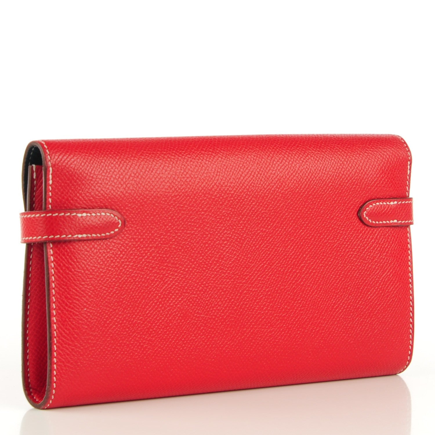 Hermes Epsom Kelly Longue Wallet Rouge Casaque Bleu Thalassa 3 of 11