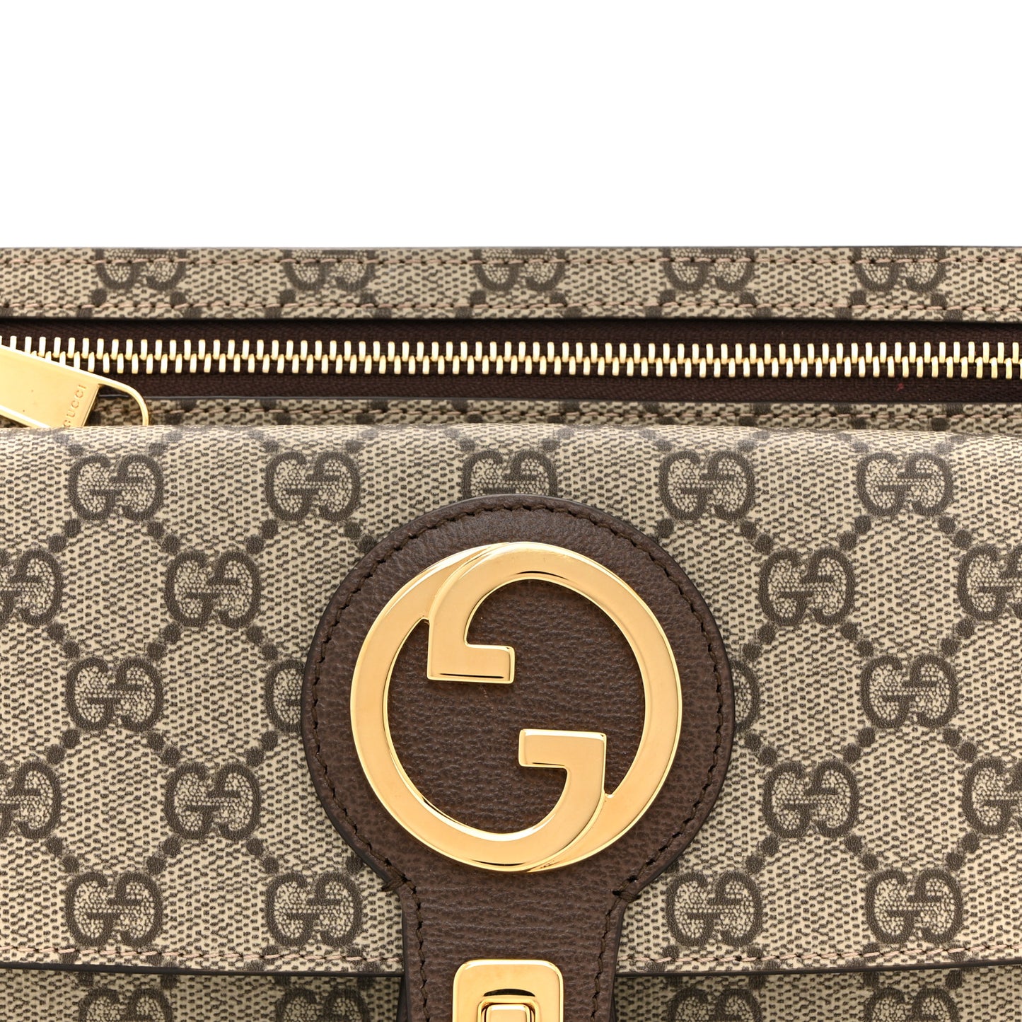 GG Supreme Monogram Textured Dollar Calfskin Blondie Belt Bag Beige Ebony New Acero