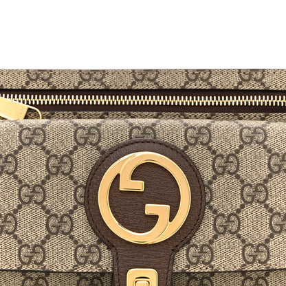 Gucci GG Supreme Monogram Textured Dollar Calfskin Blondie Belt Bag Beige Ebony New Acero 8 of 12