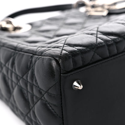 Christian Dior Lambskin Cannage Medium Lady Dior Black 8 of 16