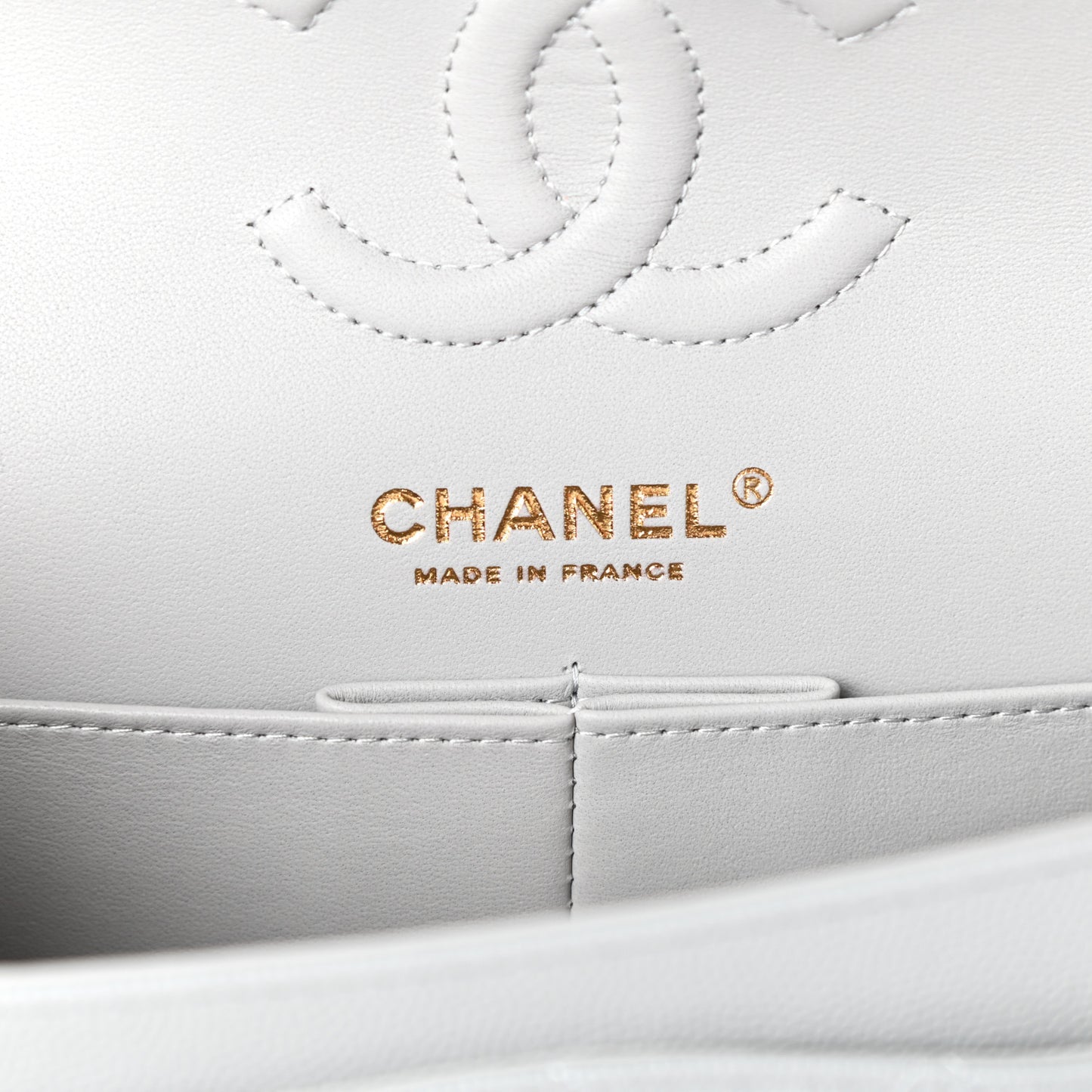 Caviar Quilted Small Double Flap Grey