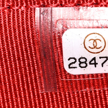 Chanel Caviar Quilted Classic Flat Wallet Pouch Red 7 of 8