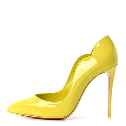 Christian Louboutin Patent Fluo Hot Chick 100 Pumps 38.5 Citrus 1 of 9