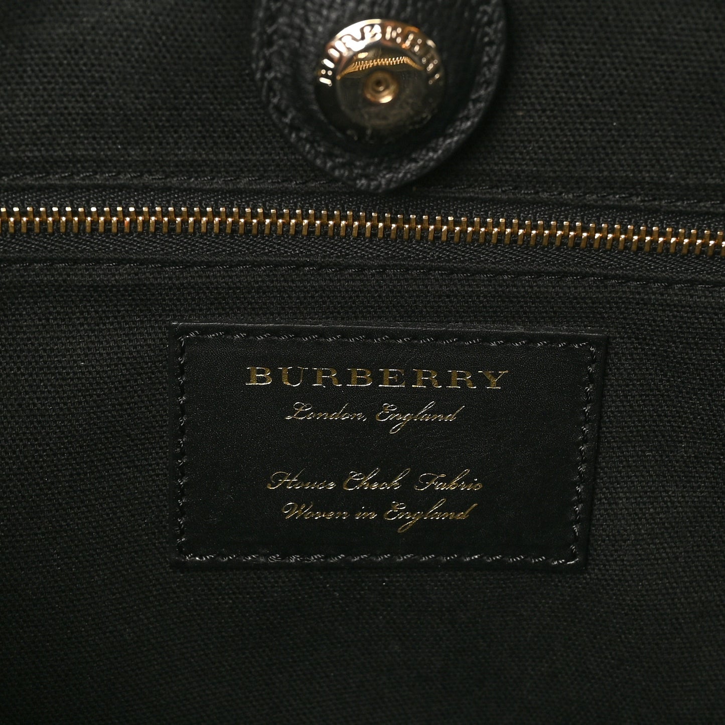 Grainy Calfskin House Check Large Banner Tote Black
