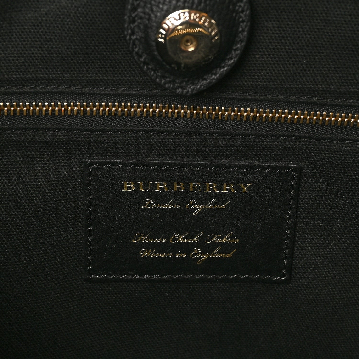 Burberry Grainy Calfskin House Check Large Banner Tote Black 6 of 9