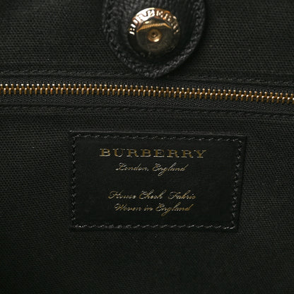 Burberry Grainy Calfskin House Check Large Banner Tote Black 6 of 9