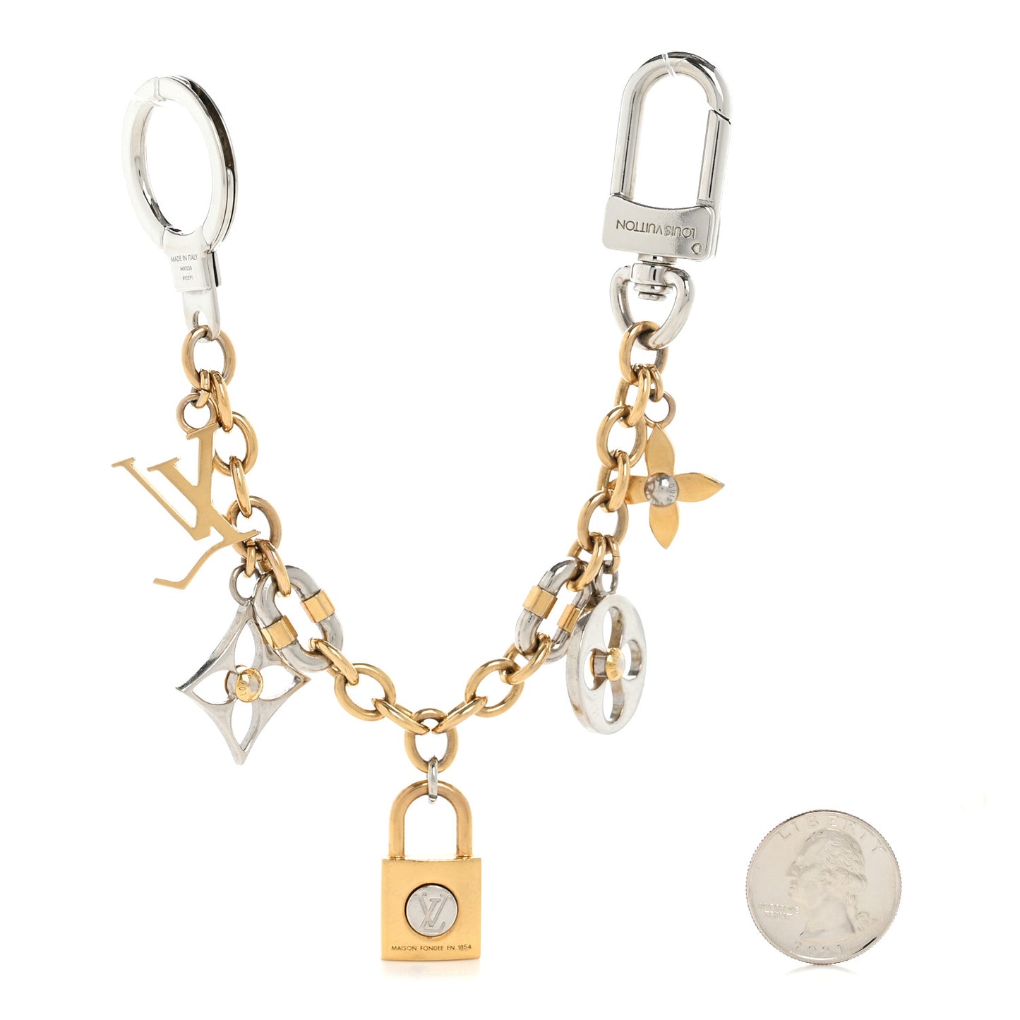 Metal Padlock Key Holder Silver