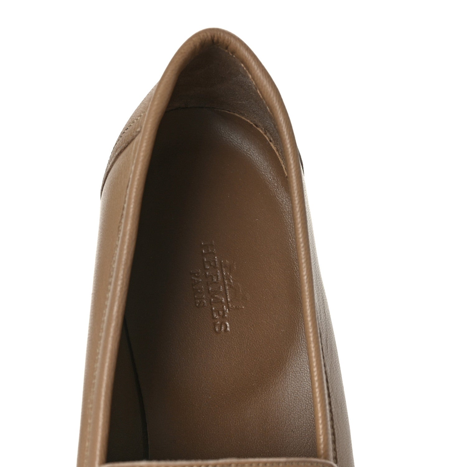 Hermes Goatskin Womens Royal Loafers 39 Beige Argile 7 of 8