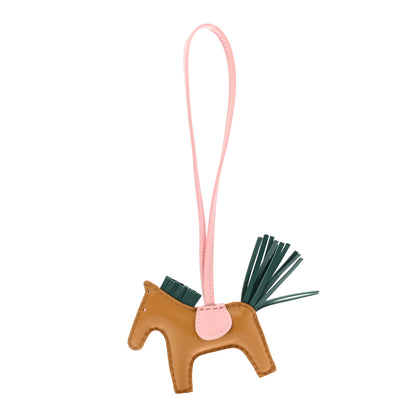 Hermes Milo Lambskin Grigri Rodeo Horse Bag Charm PM Sesame Malachite Rose Sakura 1 of 4