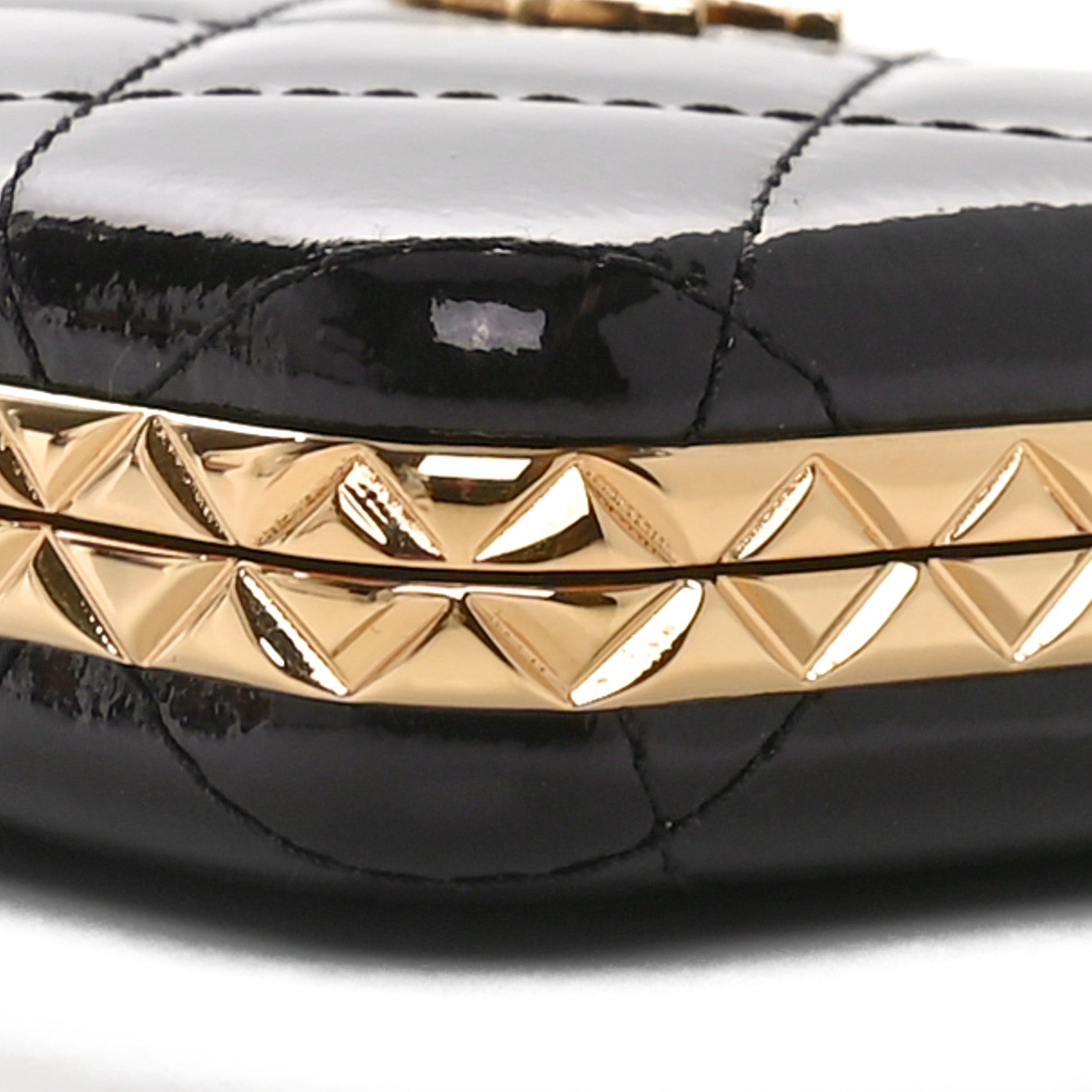 Chanel Glazed Goatskin Quilted Small Box With Chain Black 11 of 12