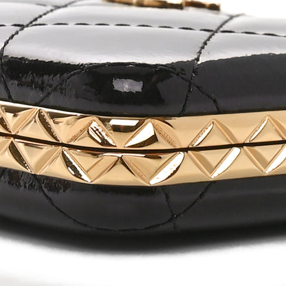 Chanel Glazed Goatskin Quilted Small Box With Chain Black 11 of 12
