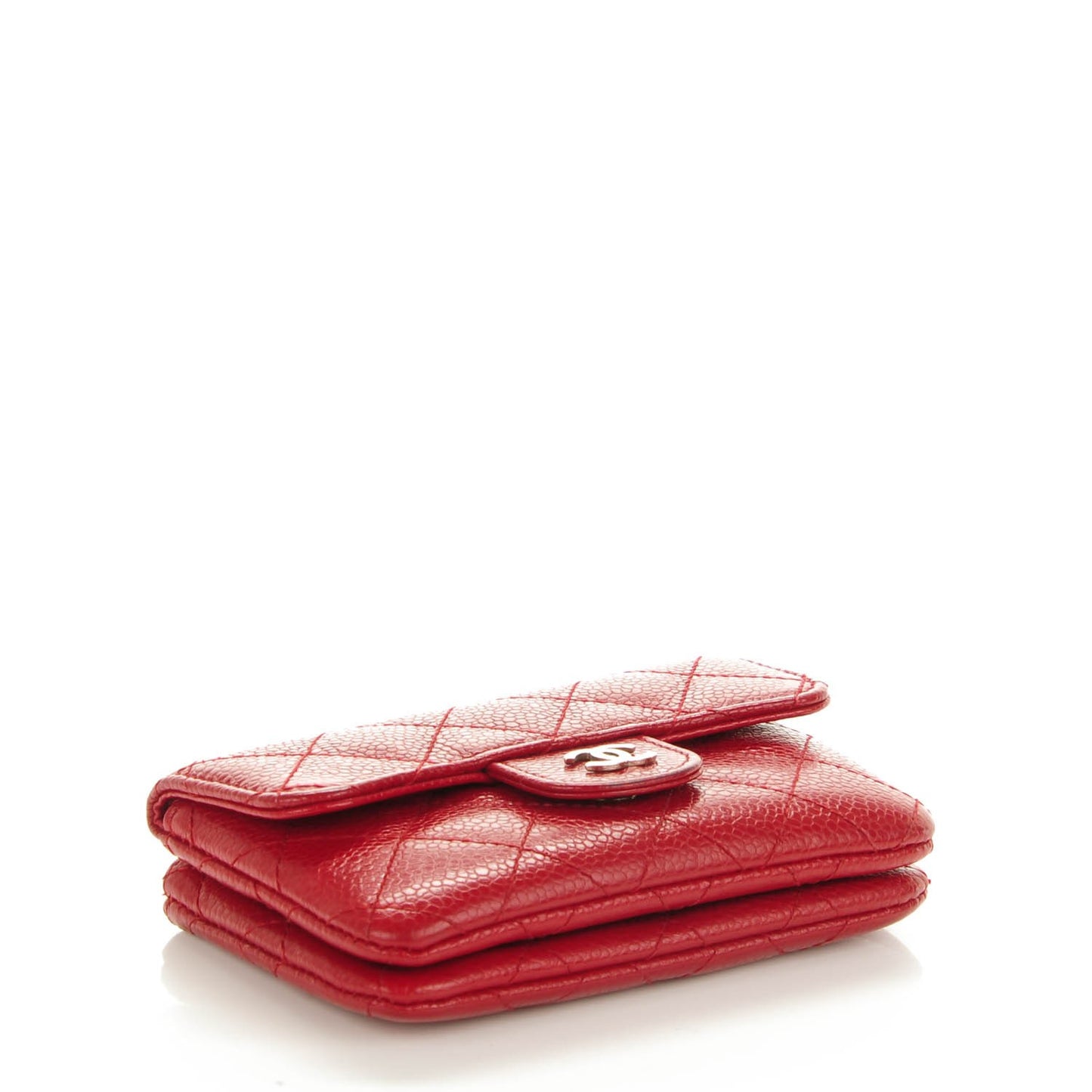 Caviar Quilted Coin Purse Red