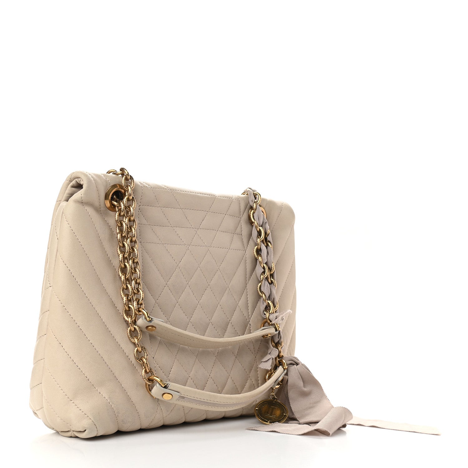 Lanvin Calfskin Quilted Medium Happy Shoulder Bag Grey 4 of 12