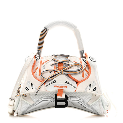 Balenciaga Faux Calfskin Fabric Glow In The Dark Small Sneakerhead Top Handle Bag White Orange 1 of 10
