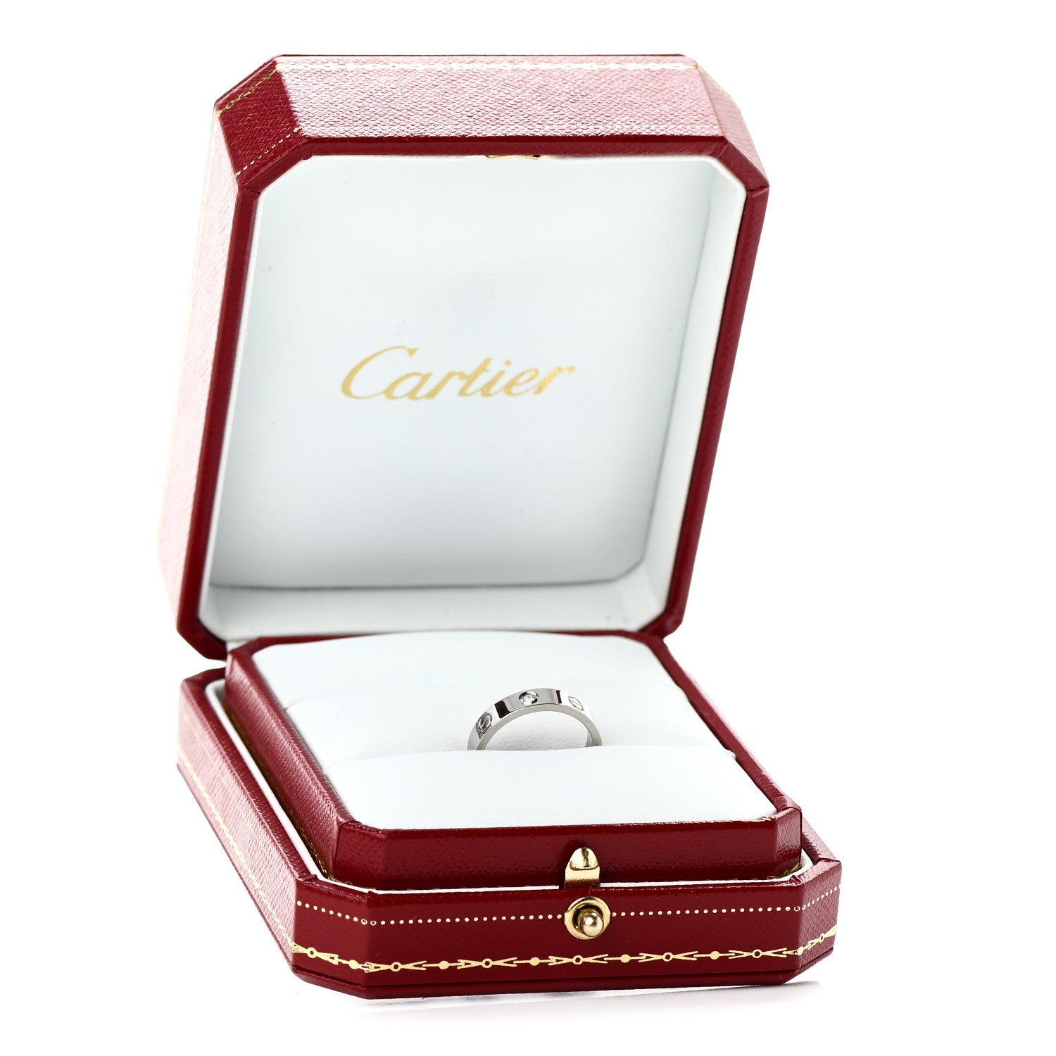 Cartier 18K White Gold Diamond 4mm LOVE Wedding Band Ring 52 6 4 of 4
