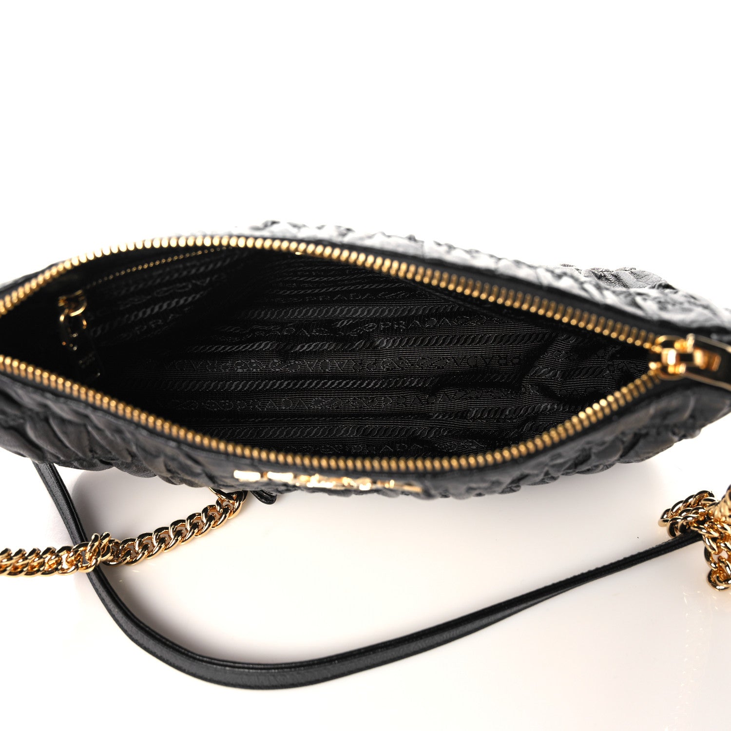 Prada Nappa Gaufre Shoulder Bag Black 5 of 10