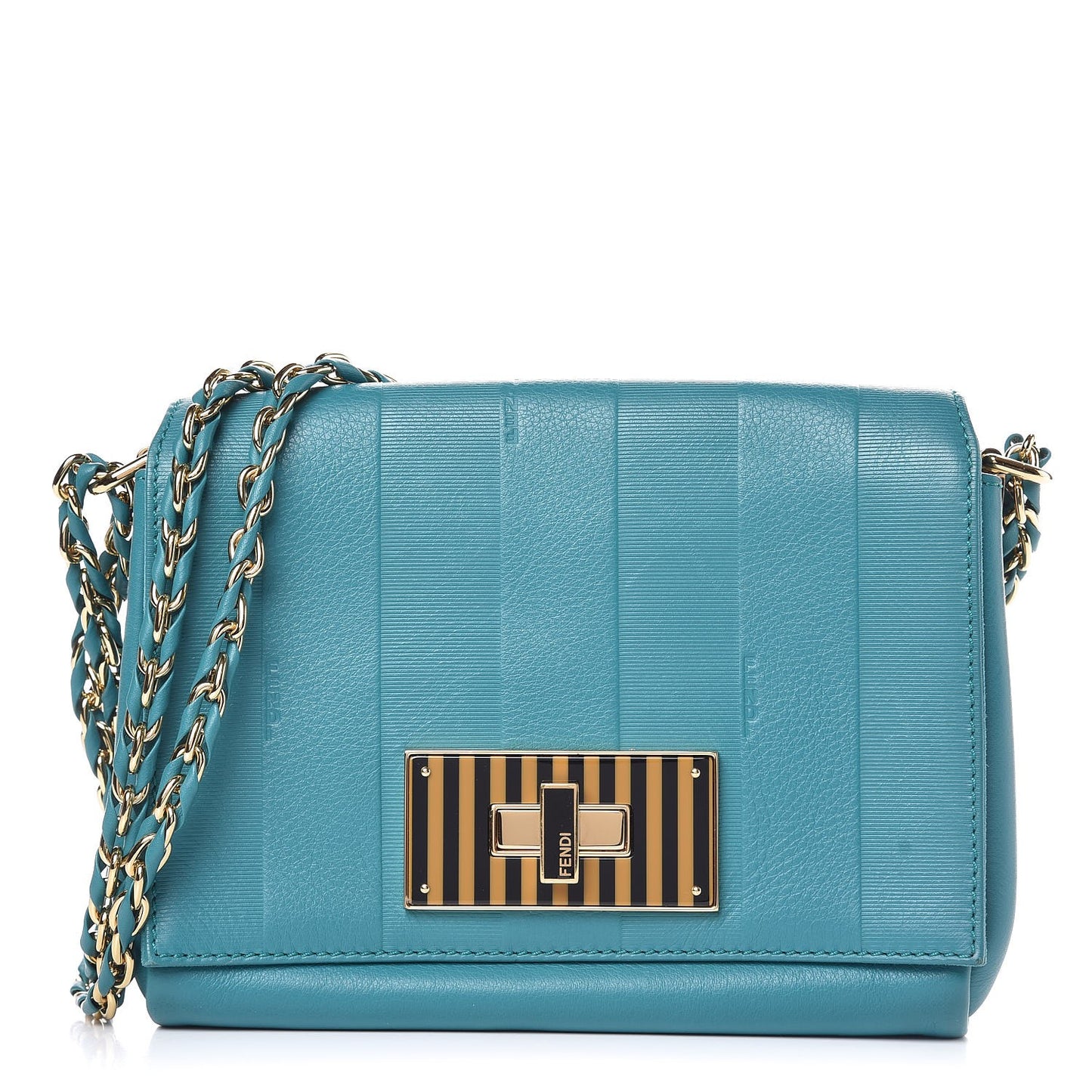 Vitello Pequin Embossed Small Claudia Shoulder Bag Jungle