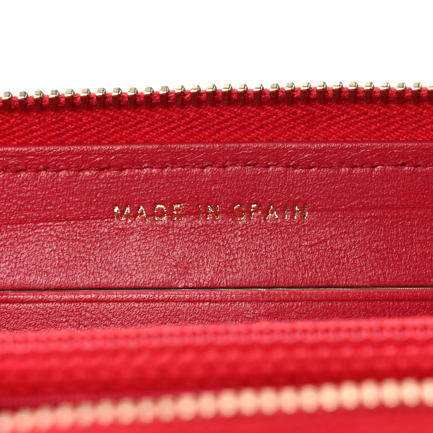 Lambskin Quilted Small Zip Around Wallet Red