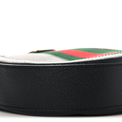 Gucci Grained Calfskin Web Mini Ophidia Round Shoulder Bag Black 9 of 10