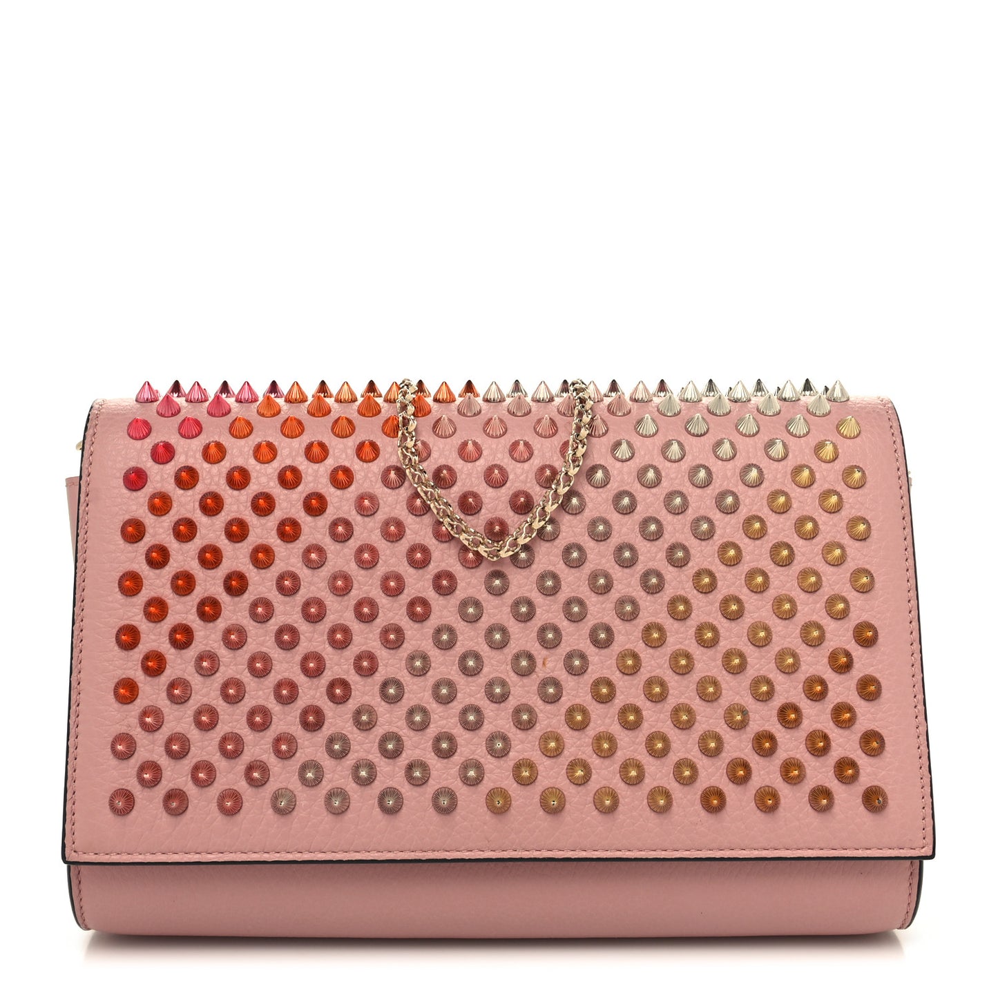 Calfskin Spikes Paloma Clutch Gold Dolly
